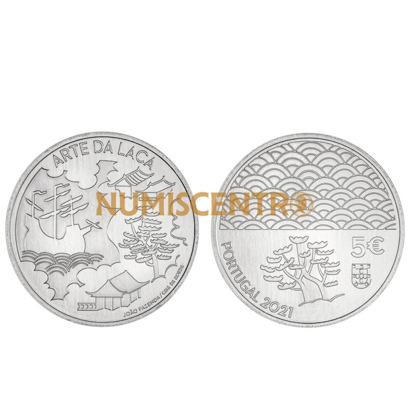 Moeda 5€ Arte da Laca Portugal 2021 Cuproniquel