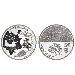 Moeda 5€ Arte da Laca Portugal 2021 Prata Proof