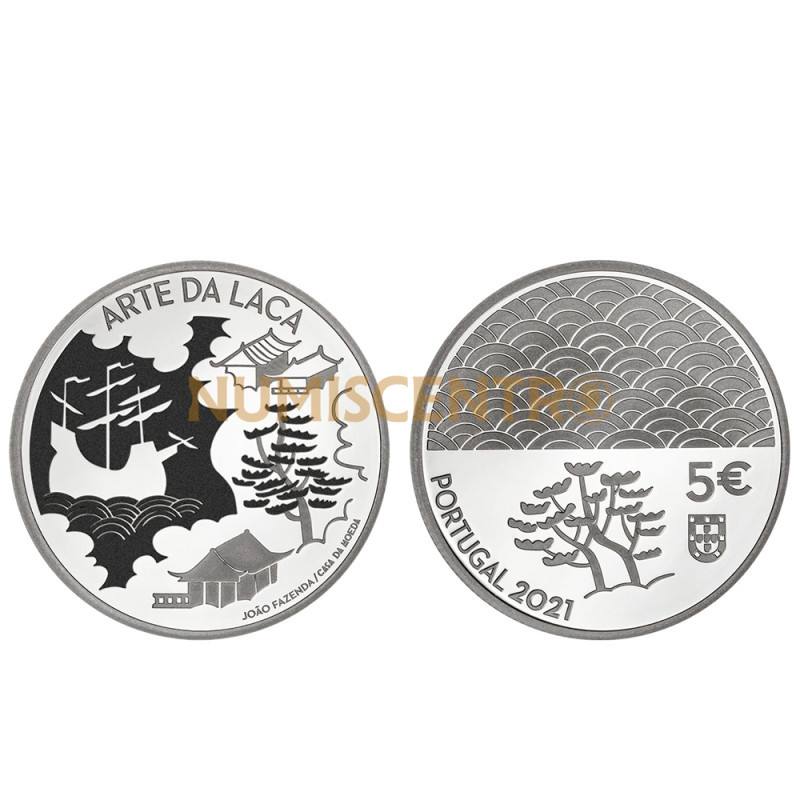 Moeda 5€ Arte da Laca Portugal 2021 Prata Proof
