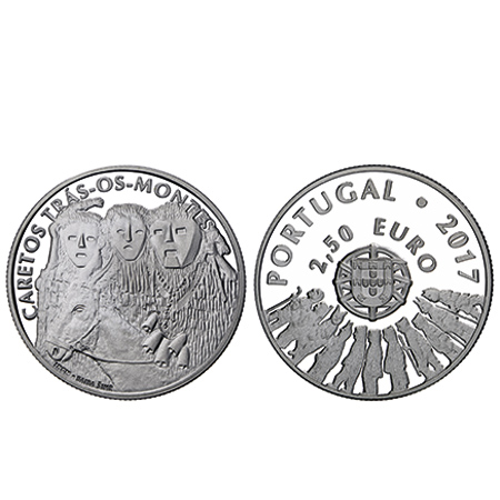 Moeda 2,5€ Os Caretos de Trás-Os-Montes Portugal 2017 Prata Proof