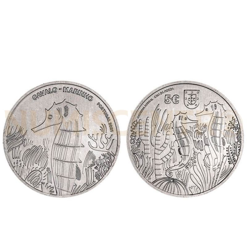 Moeda 5€ Cavalo-Marinho Portugal 2021 Cuproníquel