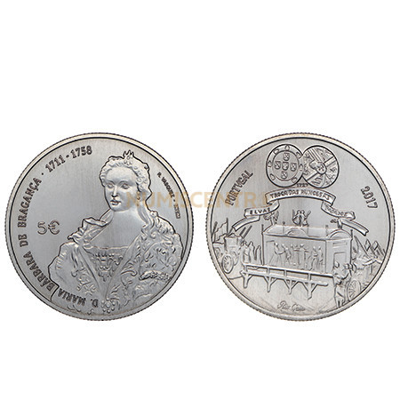 Moeda 5€ D Maria Bárbara de Bragança Cuproniquel Portugal 2017