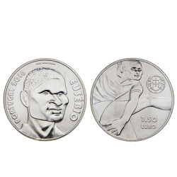 Moeda 7,5 Euro Comemorativa Eusébio 2016 prata 500