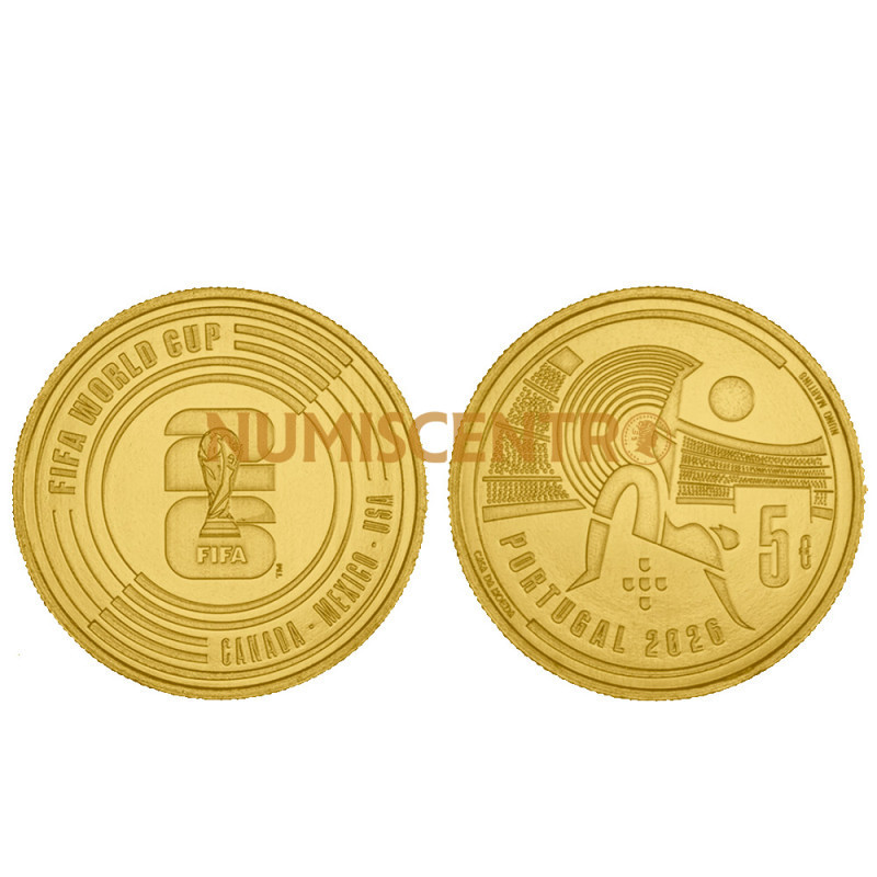 Moeda Comemorativa 5,00€ Fifa world Cup 2026 Portugal Ouro Proof