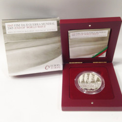 Moeda 8€ Fim da II Guerra Mundial 2005 Prata Proof