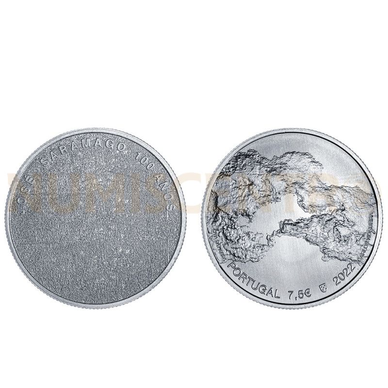 Moeda 7,5€ José Saramago 100 Anos Portugal 2022 Prata 500%