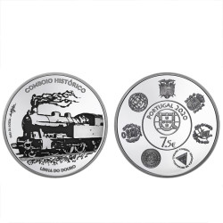 Moeda 7,5€ Comboios Históricos Prata Proof Portugal 2020
