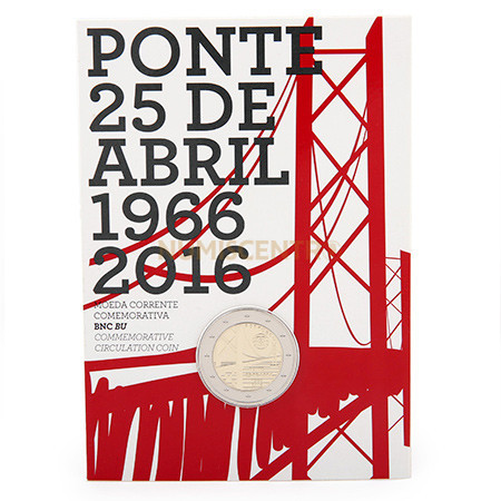 Moeda 2 Euro Comemorativa Ponte 25 Abril Portugal 2016 BNC