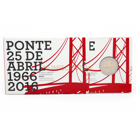 Moeda 2 Euro Comemorativa Ponte 25 Abril Portugal 2016 Proof