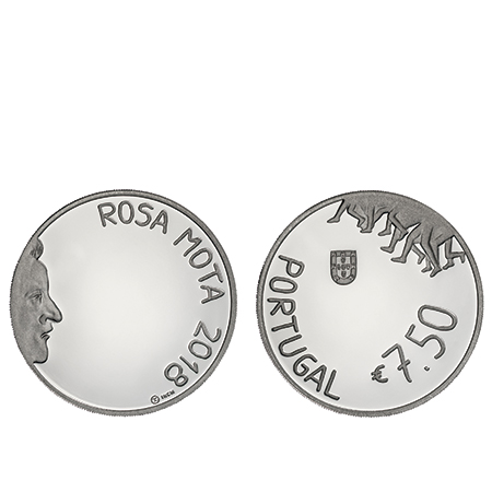 Moeda 7,5€ Rosa Mota 2018 Prata Proof