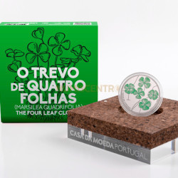 Moeda 5€ Comemorativa Trevo de Quatro Folhas 2018 Prata Proof