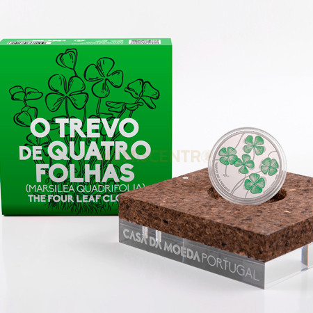 Moeda 5€ Comemorativa Trevo de Quatro Folhas 2018 Prata Proof