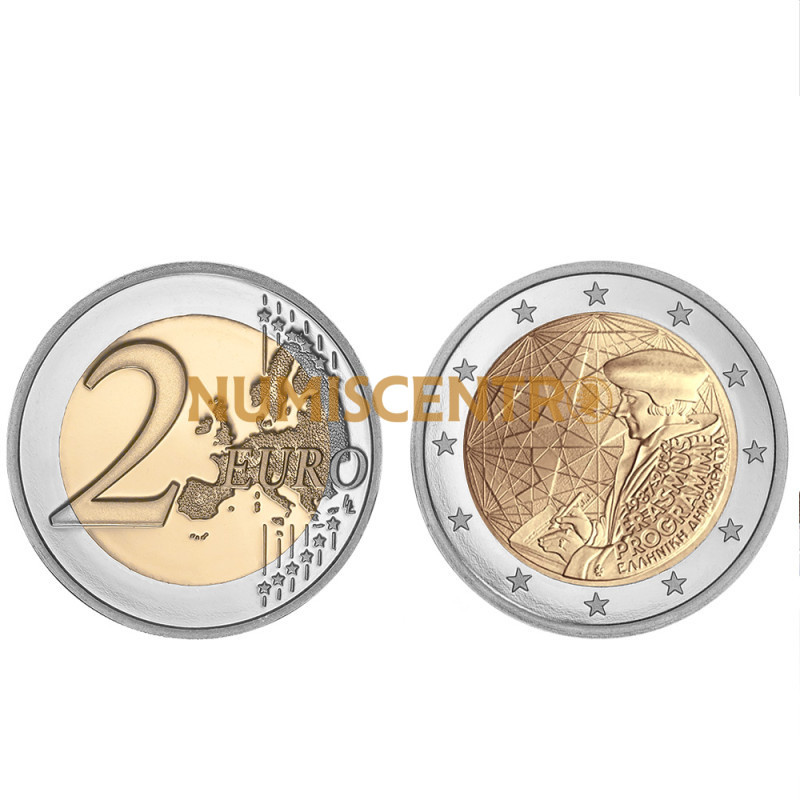 Moeda 2 Euros Erasmus Grécia 2022