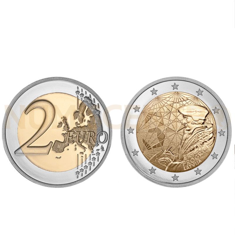 Moeda 2 Euros Erasmus Letónia 2022