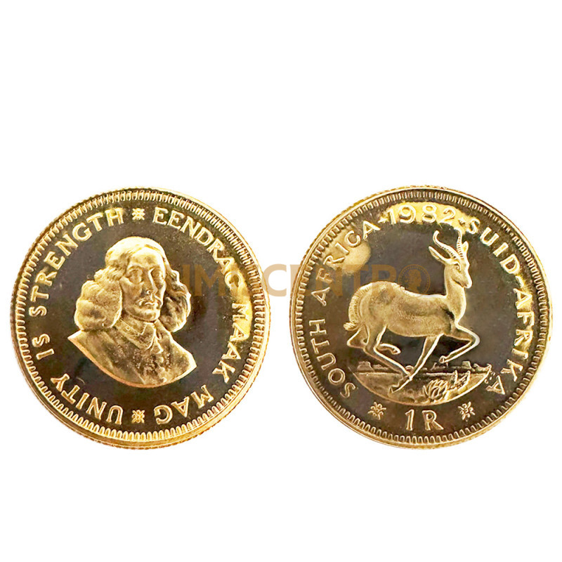 Moeda Ouro 1 Rand África do Sul 1982
