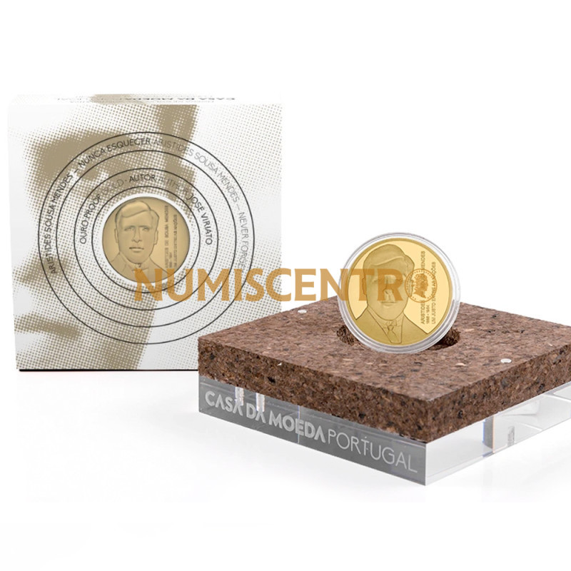 Moeda 5€ Aristides de Sousa Mendes Portugal 2021 Ouro Proof
