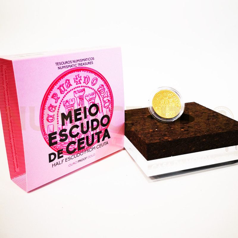 Moeda 1,5€ Ouro Meio Escudo de Ceuta proof Portugal 2020