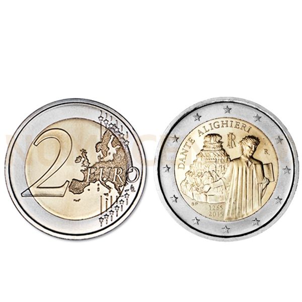 Moeda 2 Euros Dante - Itália 2015