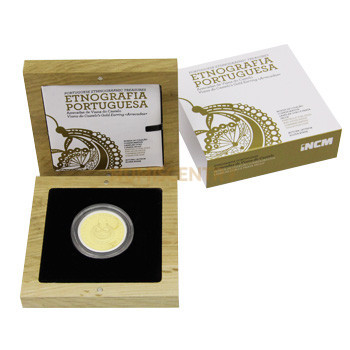 Moeda Arrecadas de viana do Castelo Lamelar Ouro Prata Proof 2013