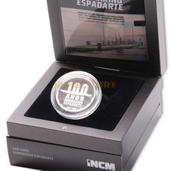 Moeda 2,5€ Comemorativa 100 Anos Submarino Espadarte Prata Proof 2013