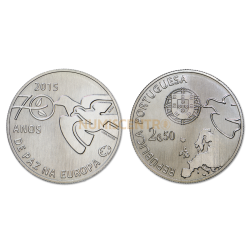 Moeda 2,5€ Comemorativa 70 Anos Paz na Europa - Portugal 2015