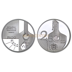 Moeda 2,5€ Comemorativa O Fado - Portugal 2015 Prata Proof
