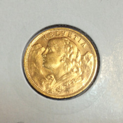 Moeda Ouro 20 Francos - Suiça 1935 LB SOB