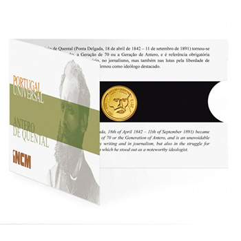 Moeda Antero Quental 2013 Ouro FDC