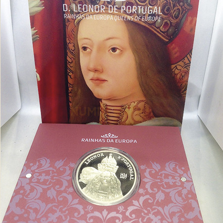Moeda 5€ D Leonor Portugal Prata Proof 2014