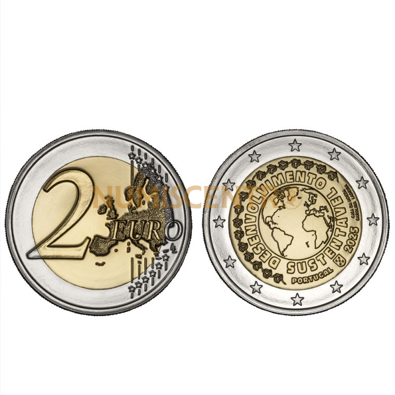 Moeda 2 Euros Desenvolvimento Sustentável Portugal 2025 BNC