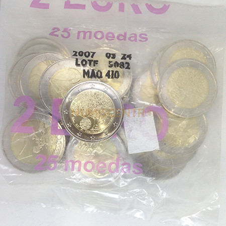 Saco 25 Moedas 2 Euros Presidência da UE Portugal 2007