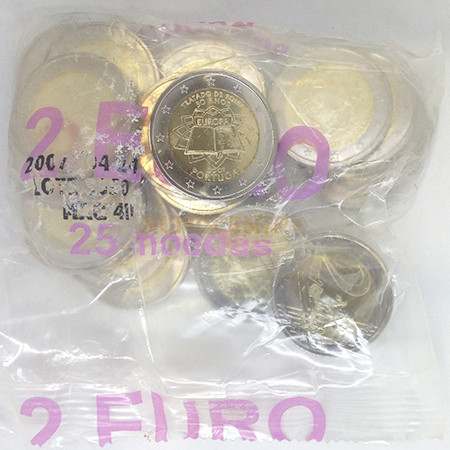 Saco 25 Moedas 2 Euros 50 Anos Tratado de Roma Portugal 2007