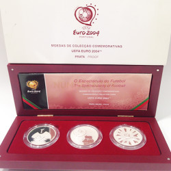 Moedas Coleção 3X8€ O Espetáculo do Futebol 2004 Prata Proof