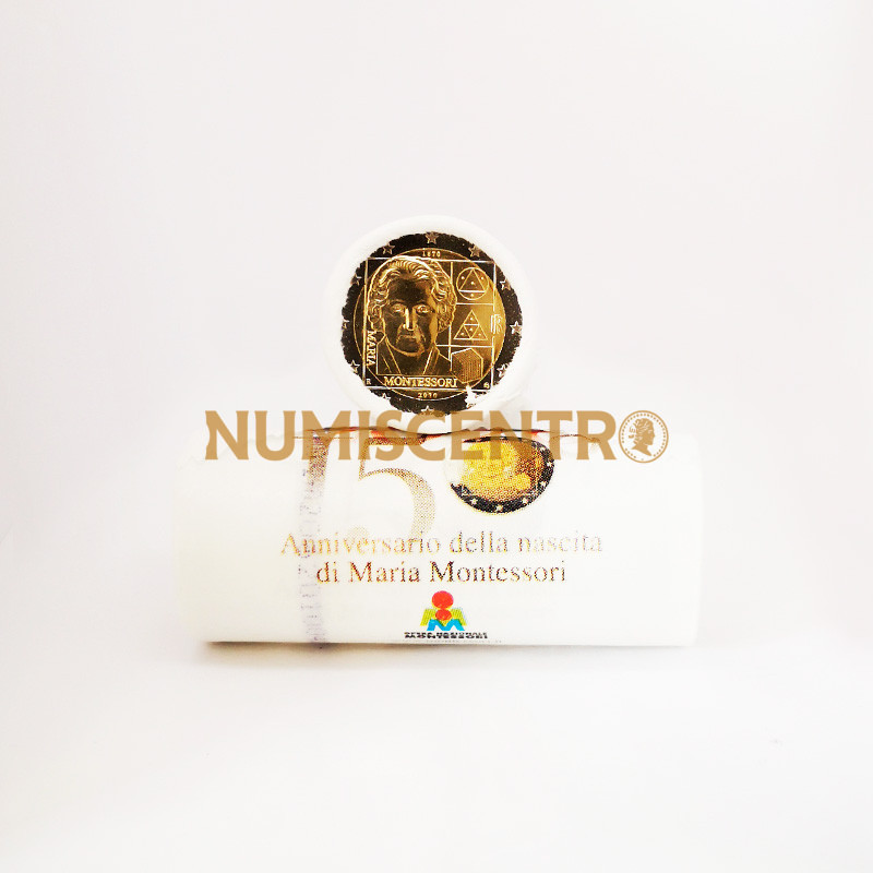 Rolo Moedas 2 Euros 150 Anos Nascimentos Maria Montessori de Itália 2020