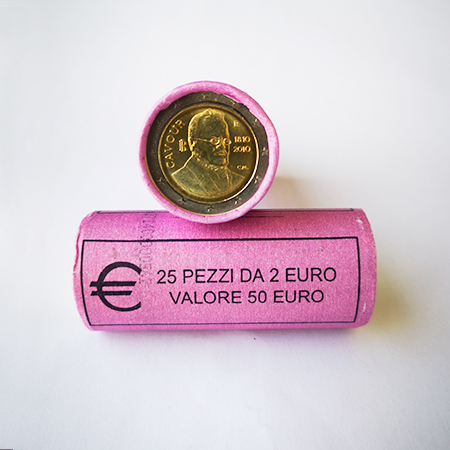 Rolo Moedas 2 Euros Camilo Benso di Cavour de Italia 2010