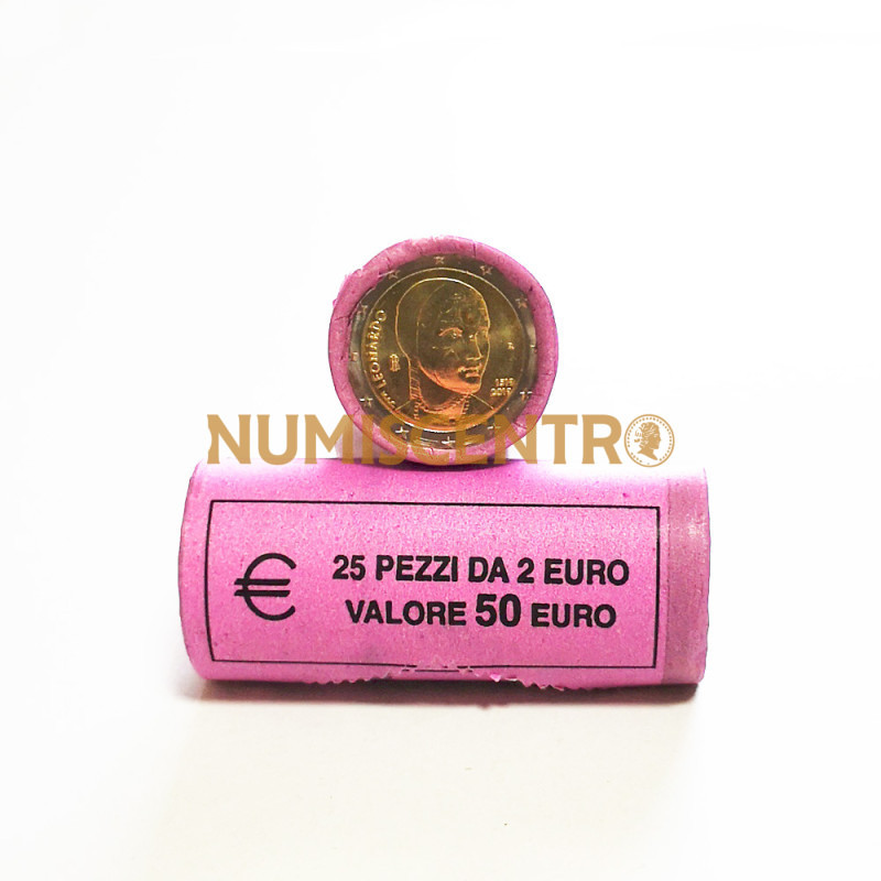 Rolo Moedas 2 Euros Leonardo da vinci de Itália 2019