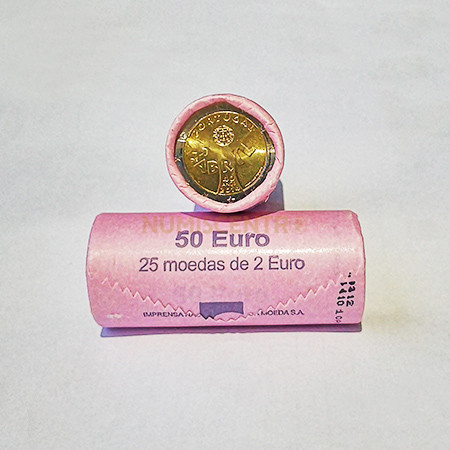 Rolo Moedas 2 Euros 40 Aniversário do 25 Abril Portugal 2014
