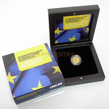 Moeda 1/4€ XXV Anivº Adesão de Portugal à União Europeia 2011 Ouro